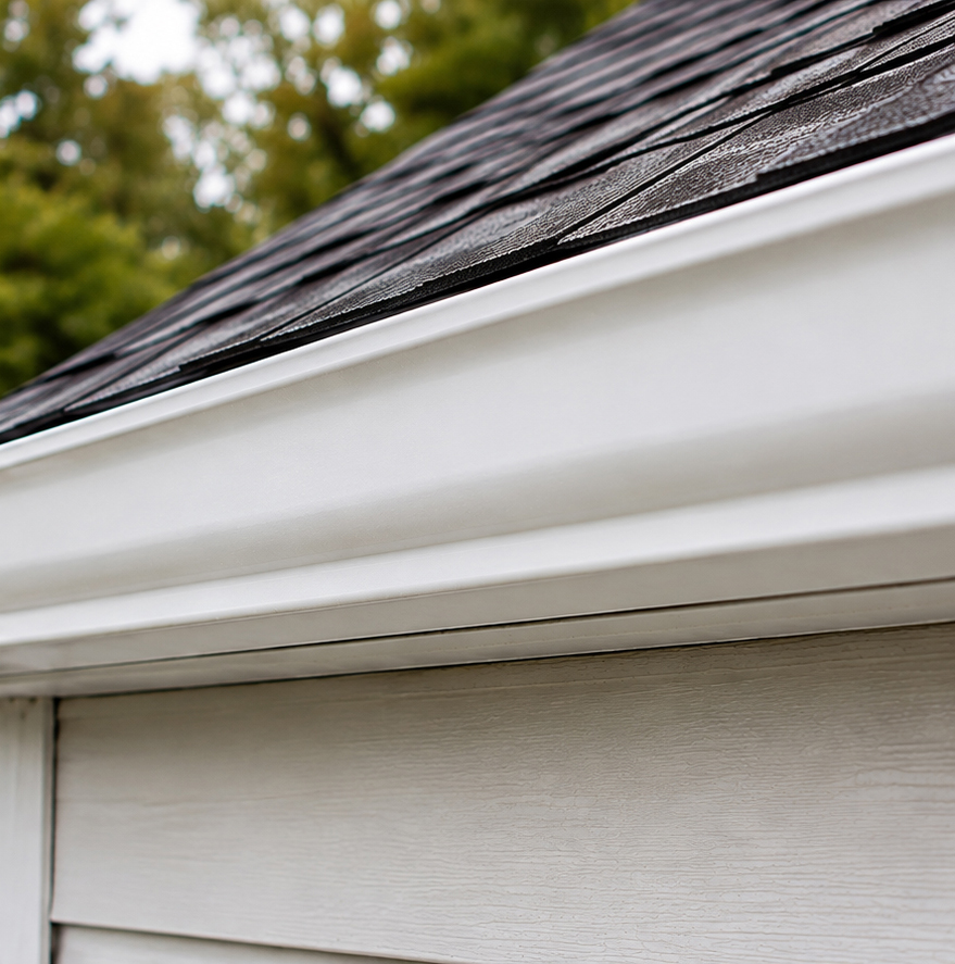 Clean seamless gutter after a Gutter Barn repair