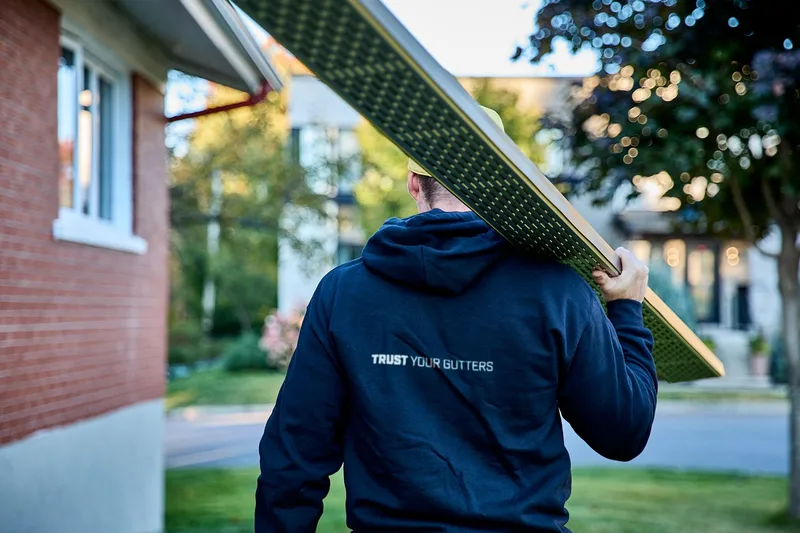 Professional installation of an Alu-Rex gutter guard